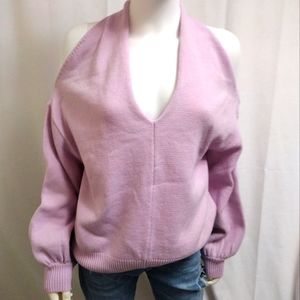 NWT Large Lilac ASTR Cold Shoulder V-neck Sweater